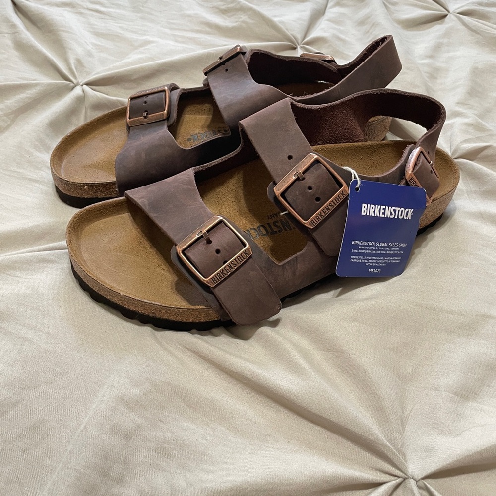 Birkenstock Brown Arizona Sandals with Contoured Footbed